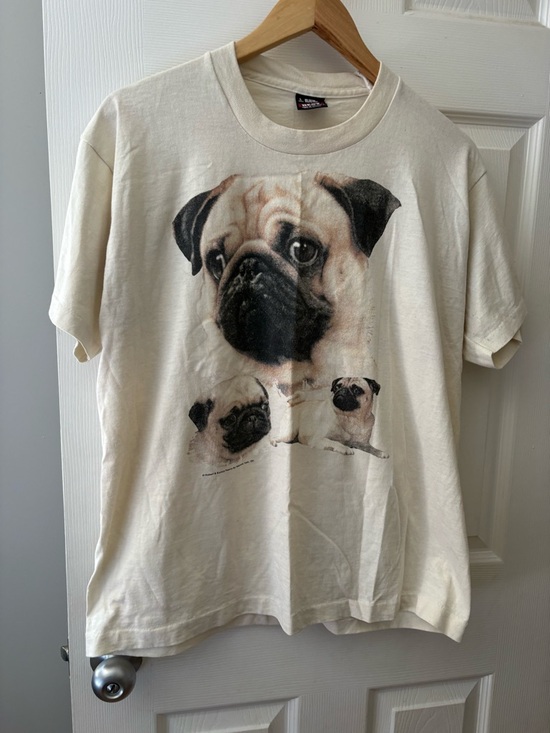 Fruit of the Loom Other - Vintage single stitch pug graphic t-shirt size large unisex 90s